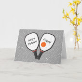 Pickleball en Paddle voor Friend's Birthday Kaart (Gele Bloem)