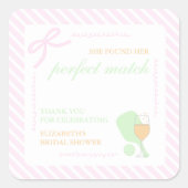 Pickleball en Prosecco Bruidsfeest Vierkante Sticker (Voorkant)