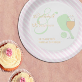Pickleball en Prosecco Bruidsmeisjesfeest Papieren Bordje