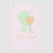 Pickleball en Prosecco Bruiloftssluiersdoek Golfhanddoek (Voorkant)