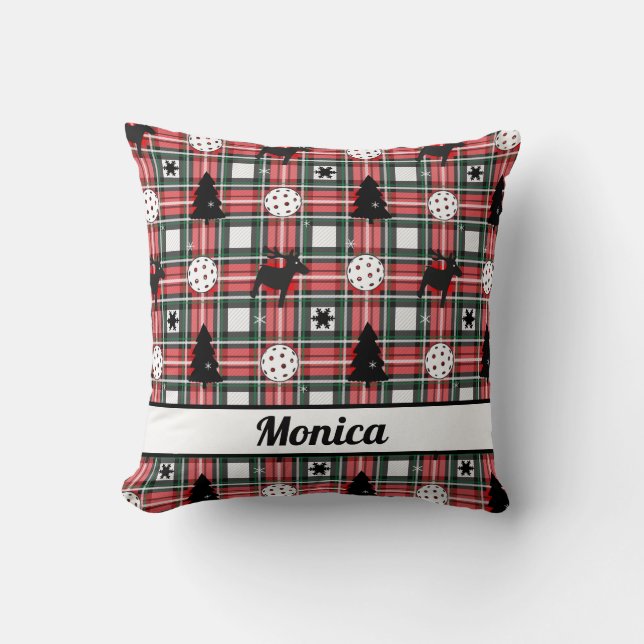  Pickleball 🎄 en rendierkerst  Kussen (Voorkant)