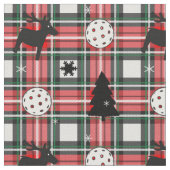 Pickleball-🎄 en rendierzoetwaren-kerstverbinding stof (Close Up)