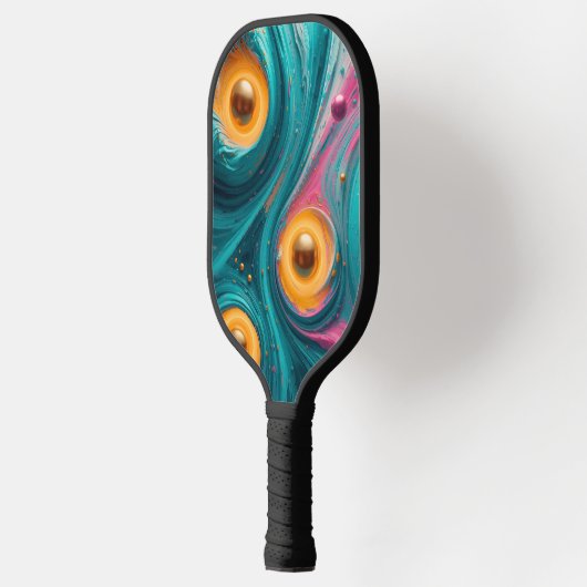 Pickleball Energy Swirl – Abstracte beweging Poste Pickleball Paddle (Links)