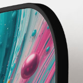 Pickleball Energy Swirl – Abstracte beweging Poste Pickleball Paddle (Links Detail)