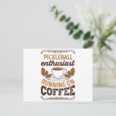 Pickleball Enthusiast op Coffee Gift Briefkaart (Staand voorkant)