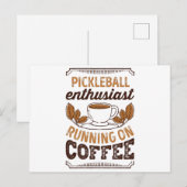 Pickleball Enthusiast op Coffee Gift Briefkaart (Voorkant / Achterkant)