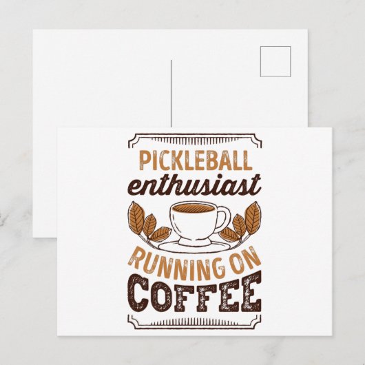 Pickleball Enthusiast op Coffee Gift Briefkaart (Voorkant / Achterkant)