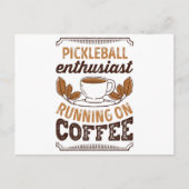 Pickleball Enthusiast op Coffee Gift Briefkaart (Voorkant)