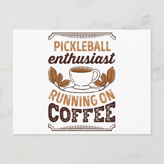 Pickleball Enthusiast op Coffee Gift Briefkaart (Voorkant)