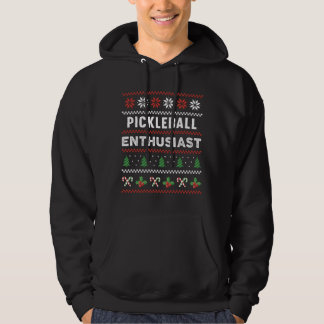 Pickleball Enthusiast Ugly KerstSweater Gift Hoodie