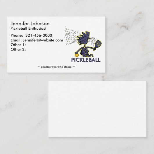 Pickleball Enthusiast Visitekaartje (Voorkant / Achterkant)