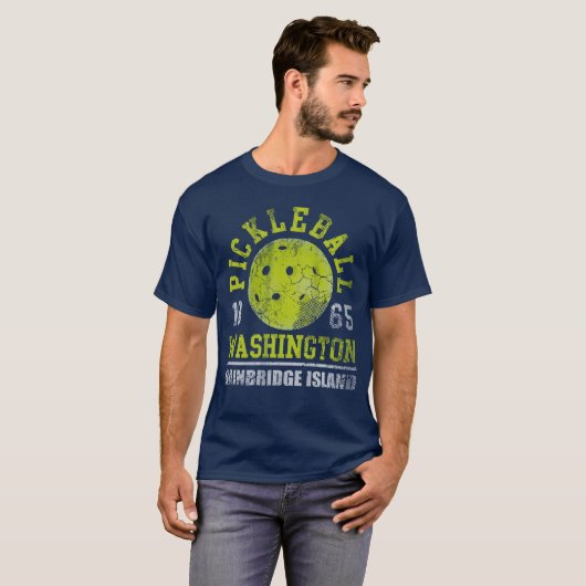 Pickleball Est.1965 Washington Bainbridge Island T-shirt (Voorkant volledig)
