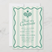 Pickleball esthetische elegante vrijgezellenfeest kaart (Voorkant)