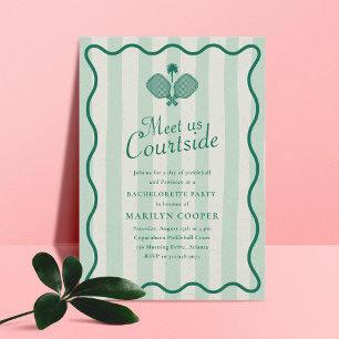 Pickleball esthetische elegante vrijgezellenfeest kaart