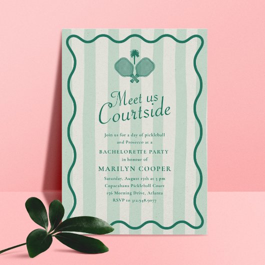 Pickleball esthetische elegante vrijgezellenfeest kaart