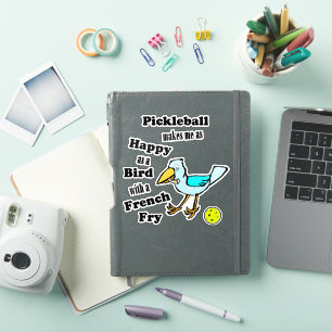 Pickleball Even Gelukkig Als Een Vogel Met Een Fri Sticker