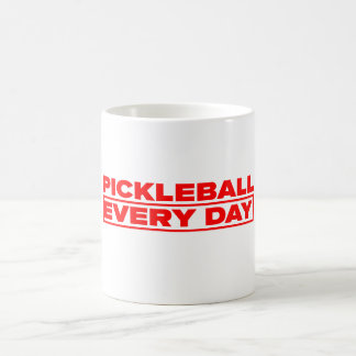 Pickleball Every Day - Red Logo - White Mug Koffiemok