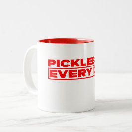 Pickleball Everyday White and Red Mug Tweekleurige Koffiemok