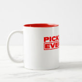 Pickleball Everyday White and Red Mug Tweekleurige Koffiemok (Links)