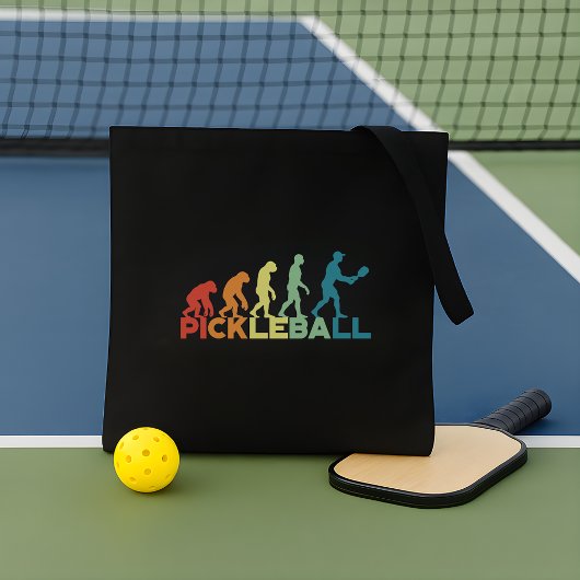 Pickleball Evolutie Grappige Aangepaste Naam of Te Tote Bag