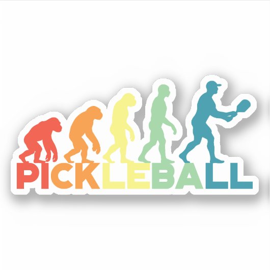 Pickleball Evolution Aangepaste naam Sticker (Voorkant)
