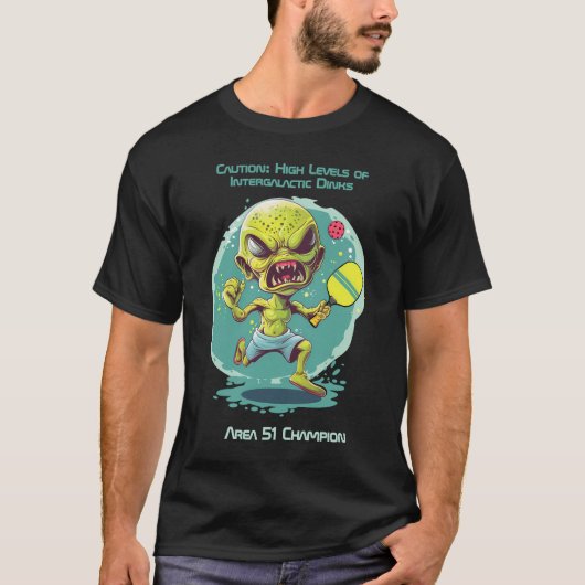Pickleball Extraterrestrial Dinks & Smashes beroem T-shirt (Voorkant)