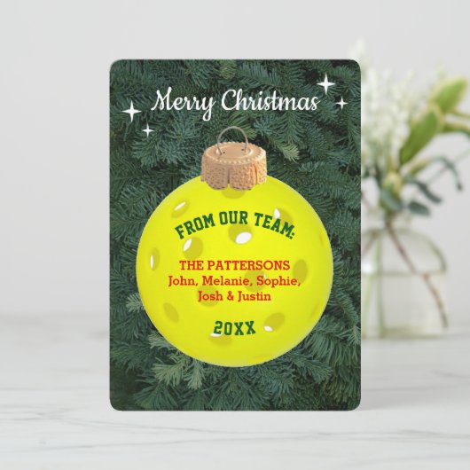 Pickleball Fan Gepersonaliseerde Kerst Kaart (Staand voorkant)