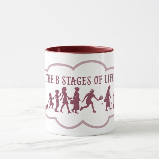 Pickleball fan humor (8 levensstadia) - rood mok (Midden)