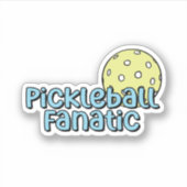 pickleball-fanaat | Blauw en geel Pickleball Sticker (Voorkant)