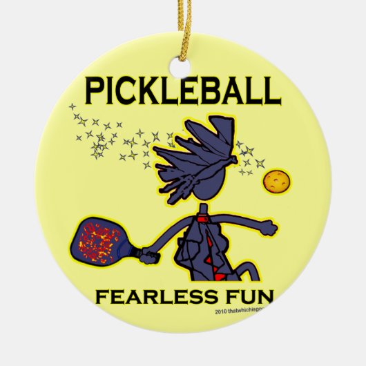 Pickleball Fearless Fun Keramisch Ornament (Voorkant)