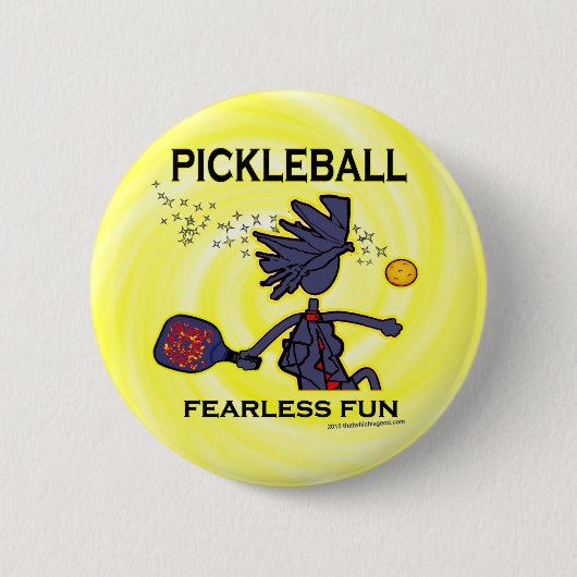 Pickleball Fearless Fun Ronde Button 5,7 Cm (Voorkant)