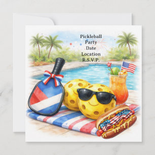 Pickleball Feest 4 juli Onafhankelijkheidsdag Kaart