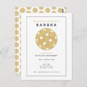 Pickleball Feest Chic Goud Zwart Feest Uitnodiging (Voorkant / Achterkant)