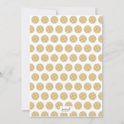 Pickleball Feest Chic Goud Zwart Feest Uitnodiging (Achterkant)