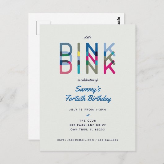 Pickleball Feest Sport Laat Dink Feest Uitnodiging (Voorkant / Achterkant)