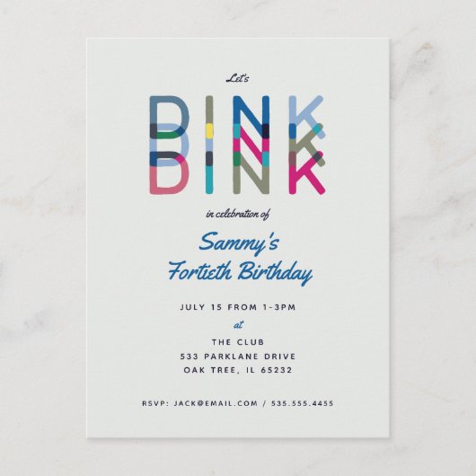 Pickleball Feest Sport Laat Dink Feest Uitnodiging (Voorkant)