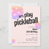 Pickleball Feest Sport Pastel Feest Uitnodiging (Voorkant)