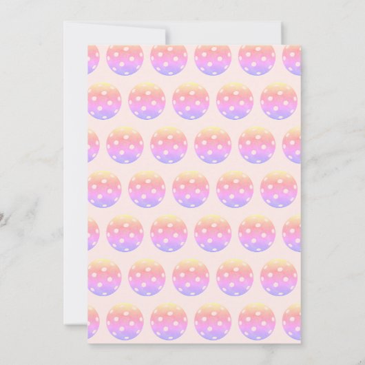 Pickleball Feest Sport Pastel Feest Uitnodiging (Achterkant)