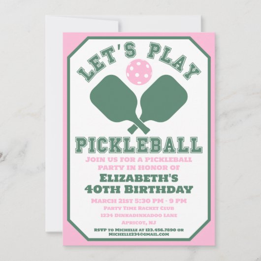 Pickleball Feest Sport Peddels Kaart (Voorkant)