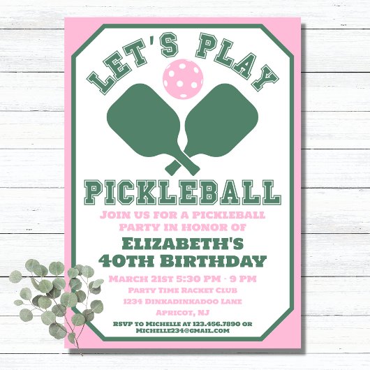 Pickleball Feest Sport Peddels Kaart