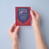 Pickleball Feest Stars and Stripes Patriottisch Flyer (Hand)
