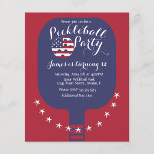 Pickleball Feest Stars and Stripes Patriottisch Flyer