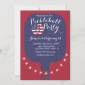 Pickleball Feest Stars and Stripes Patriottisch Kaart (Voorkant)