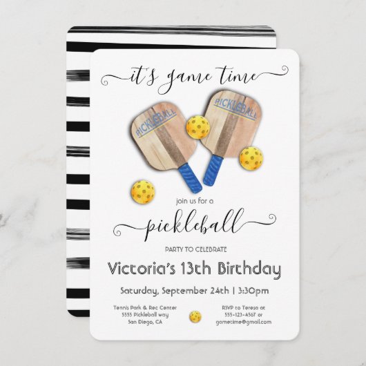 Pickleball Feest Toernooi Kaart (Voorkant / Achterkant)