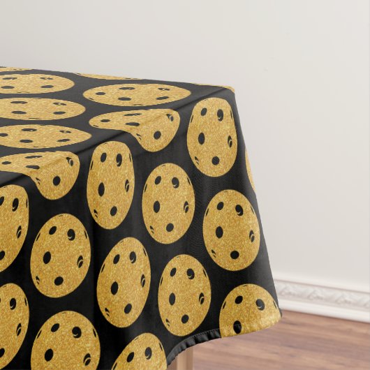Pickleball Feest Trouwdag Zwart Goud Bachelorfeest Tafelkleed (Voorbeeld)