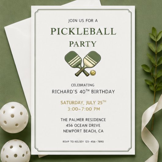Pickleball Feest Uitnodiging