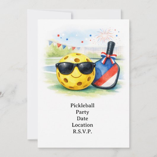 Pickleball Feest Uitnodiging (Voorkant)