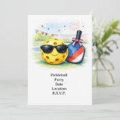 Pickleball Feest Uitnodiging (Staand voorkant)