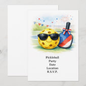 Pickleball Feest Uitnodiging (Voorkant / Achterkant)