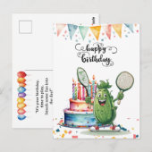 Pickleball Feest Verjaardag Briefkaart (Voorkant / Achterkant)